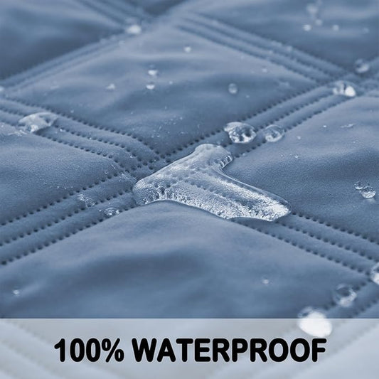 fuguitex Waterproof Dog Blanket Reversible for Small Dogs Resistant Leakproof Washable Couch Cushion Bed Protector Cover for Indoor Furniture Pet Friendly(68"*82",Violet Blue+ Light Blue)