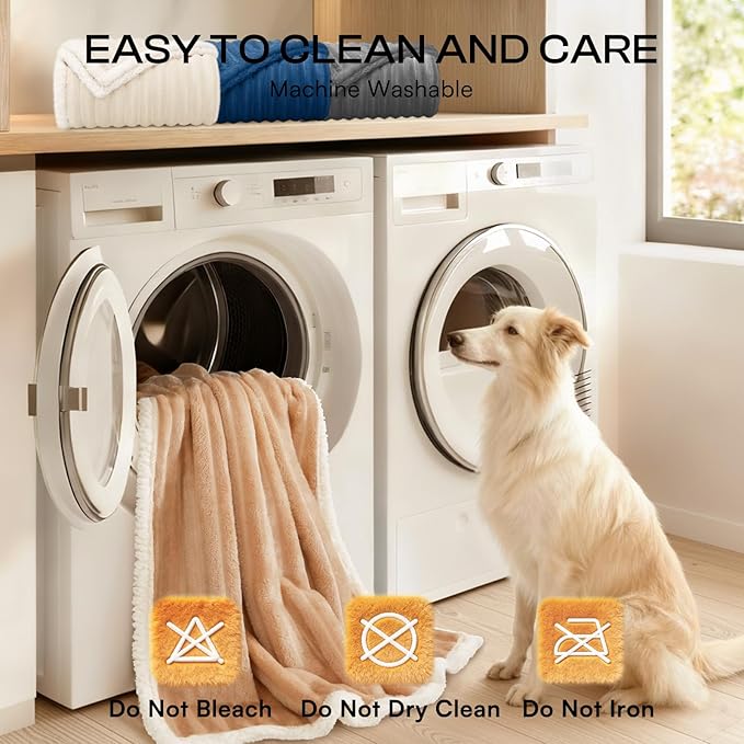 Luciphia Waterproof Dog Blanket for Large Dogs Ultra-Soft Calming Cut Pile Flannel Throw Durable & Warm Furniture Protection for Couch Bed Pet Blanket Machine Washable Warm Caramel,L(65''x57'')