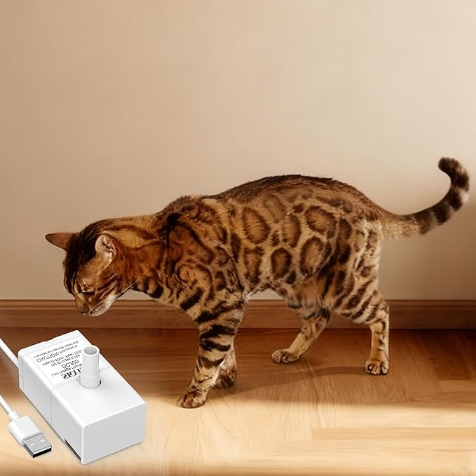 Cat Water Fountain Pump for 50oz, 95oz Fountain, Ultra Quiet Pump with USB Cable, LED Light and 6 Packs Pet Fountain Filters