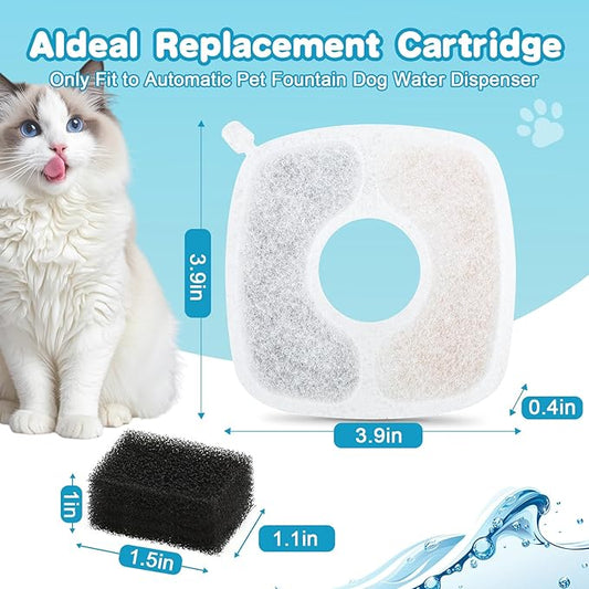 36 Pack Cat Water Fountain Filter Replacement Compatible with VEKEN 67oz/84oz/95oz/135oz Automatic Pet Fountain Dog Water Dispenser