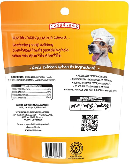 Beefeaters Peanut Butter Biscuits Wrapped with Chicken, 40oz – Dog Treat. Oven-Baked with Real Chicken, No Artificial Ingredients, Dental Benefits, Ideal for Training & All Dog Sizes