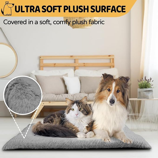 Dog Bed, Dog Crate Mat Washable, Ultra Soft & Anti-Slip S Dogs Bed Fit Dogs Crates & Kennels (Dark Grey, 24.0" L x 18.0" W x 1.5" Th)