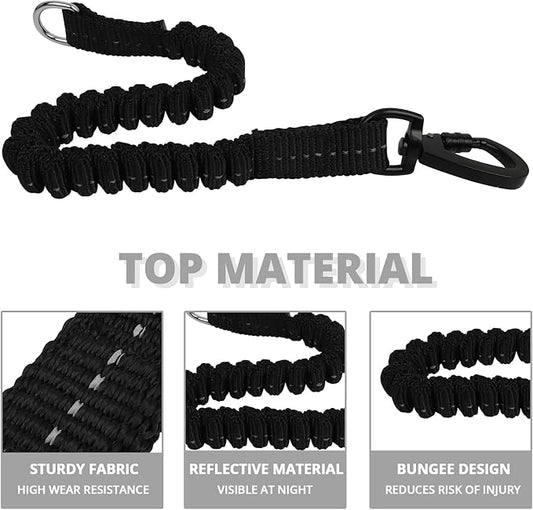 Long Dog Leash 10 FT: Heavy Duty Rope Leashes for Dogs Training with Swivel Lockable Hook Reflective Threads Bungee and Padded Handle - Dog Lead for Large Small Medium Dogs Outside Walking Hiking Grey