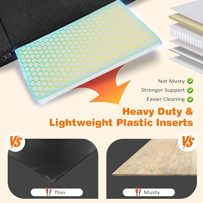 URPOWER PU Leather Backseat Extender for Dogs, Hard Bottom Dog Car Seat Cover for Back Seat, Waterproof Dog Car Hammock Anti-Scratch Pet Rear Seat Protector Travel Bed for Car, SUV, and Small Truck