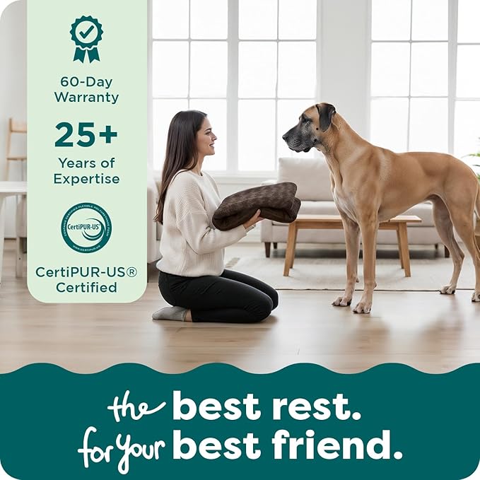 FurHaven Replacement Dog Bed Cover, Contour Luxe Lounger Design, Soft & Breathable Fabric for Cozy Comfort, Machine Washable, Jumbo/XL, Ultra Plush Faux Fur & Suede, Chocolate