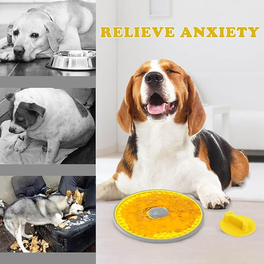 Dog Lick Mat, for Crate Training and Reducing Anxiety, Made of Natural Rubber, Promotes Healthy Feeding and Oral Hygiene