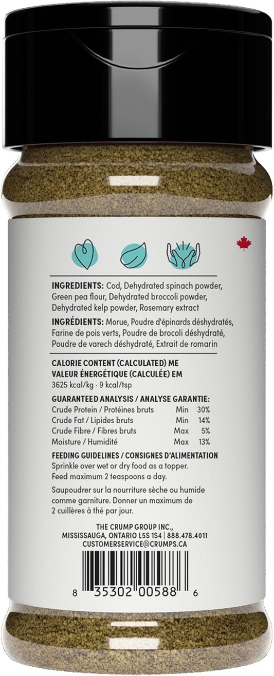 CRUMPS NATURALS Fish + Superfood Greens 3.88oz, Dog Treats, Sprinkles, Topper