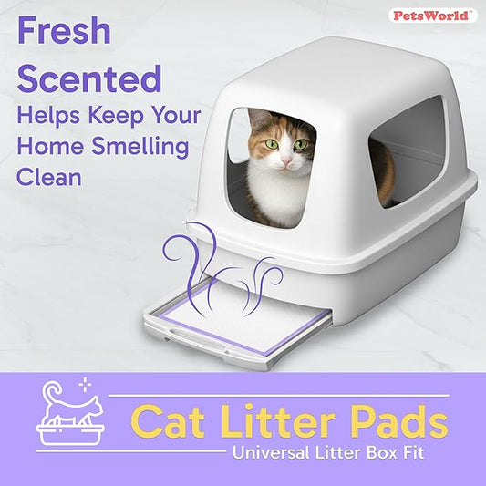 PetsWorld Universal Fit Cat Pad Refills for Litter Box, Fresh Scent, Odor Control, Pack of 600