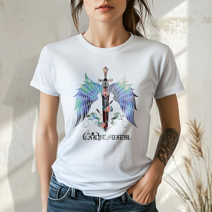 Womens Cotton Short Sleeve Graphic T-Shirts Round Neck Casual Tops for Trendy Fashion Graphic Print Tees