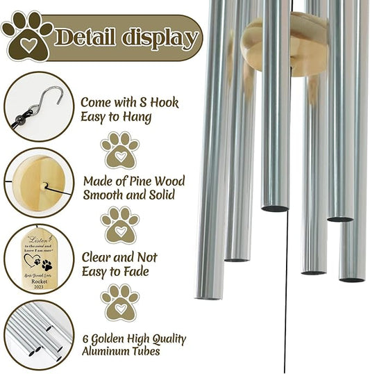 Pet Loss Gifts, Dodosky Pet Memorial Wind Chime, Pet Memorial Gifts for Dogs, Lost of Dog Sympathy Gift, Bereavement Gifts for Loss of Pet, Dog Memorial Gifts for Loss of Dog