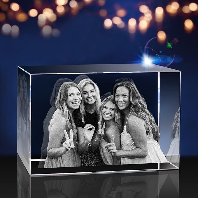 for pet Lovers, Personalized Dog, Cat Memorial Gifts for Pet Owners. Gift Box Included, Customized Laser Etched Crystal Photo (Large Landscape)