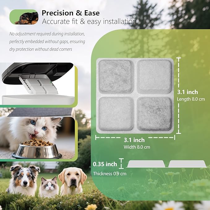 12-Pack Pet Food Desiccant Bag Replacement Compatible with PETLIBRO Automatic Cat & Dog Feeders, Keep Pet Food Dry & Fresh, Fits Model PLAF001, 002, 005, 006, 101, 103, 203 & 301