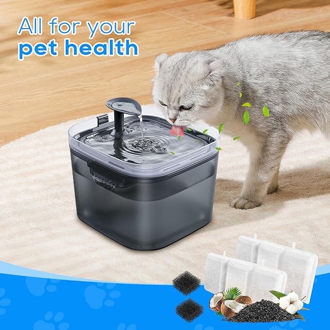 74oz Automatic Cat Fountain Filter Replacement - 6PCS Replacement Filters & Foam Filters