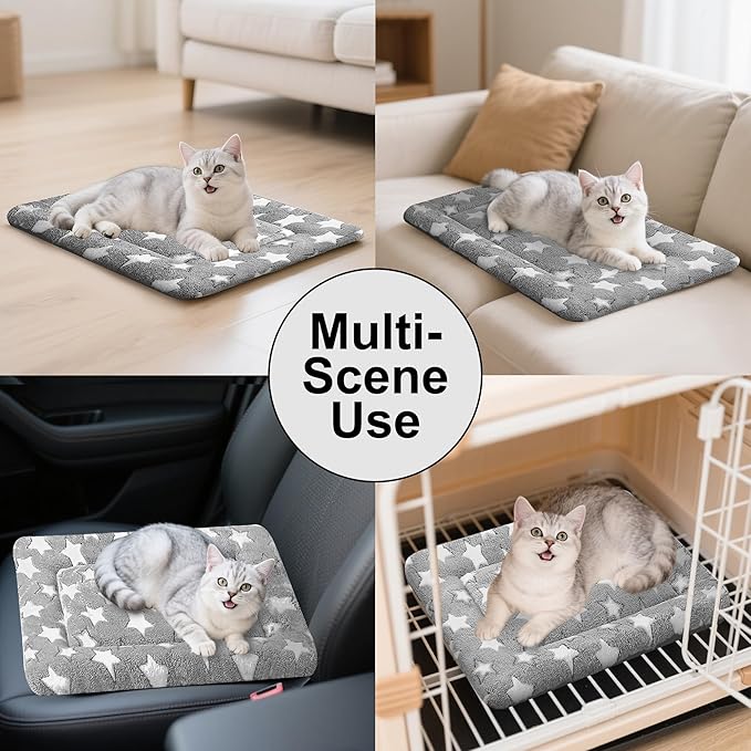 Dog Bed Mat - Comfortable Dog Kennel Pad, Multi-Purpose Crate Bed Mats for Dogs & Cats (Gray, 18" L x 14" W x 1.5" Th)