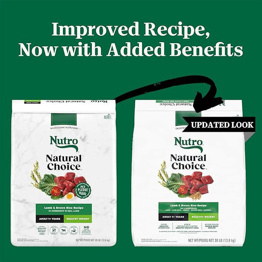 Nutro Natural Choice Lamb & Brown Rice Adult Healthy Weight Dog Food Recipe, 30 lb. Bag
