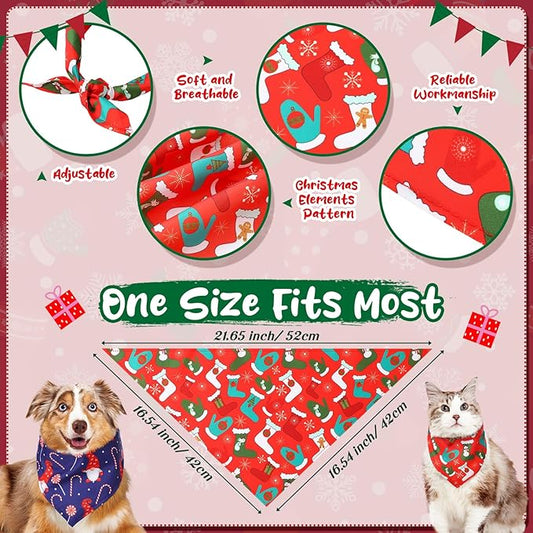 Amylove 120 Pcs Christmas Dog Bandanas Bulk Thanksgiving Day Holiday Triangle Dog Pack Puppy Kerchief Bandana Adjustable Pet Scarf for Pet Cat Costume Accessories Decor(Snowman)