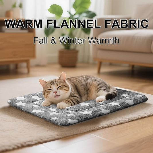 Dog Bed Mat - Comfortable Dog Kennel Pad, Multi-Purpose Crate Bed Mats for Dogs & Cats (Gray, 18" L x 14" W x 1.5" Th)