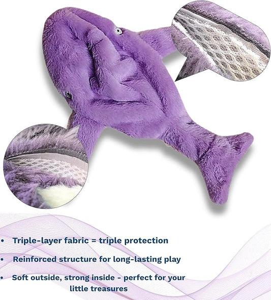 Majestic Pals Crinkle Dog Toy – No-Stuffing Squeaky Dog Toy for Small, Medium & Large Dogs, Tough Interactive Chew, Teething & Fetch Toy, Durable Soft Pet-Safe Material – Pink/Purple, Large