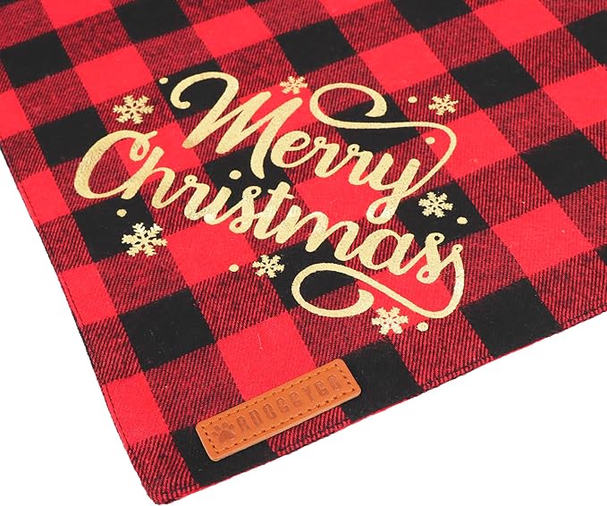 ADOGGYGO 2 Pack Dog Bandana Christmas Classic Plaid Triangle Pet Scarf Bibs Kerchief Merry Christmas Bandanas for Small Dogs Pets (Small)
