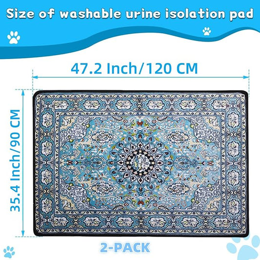 Washable Dog Pee Pads - 2 Pack. Reusable, Non-Slip. Pet Training Pad, Suitable for Puppy Playpens, Crates, Whelping Boxes, and Toilet Training(47.2"x35.4")