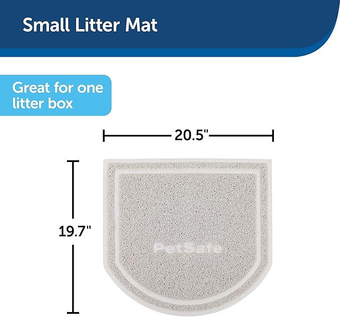 PetSafe Cat Litter Mat - Waterproof Litter Trapping Mat for Hygienic Clean Floors - Anti-Slip Double Layer Back - Cat-Friendly Texture for Sensitive Paws - Small