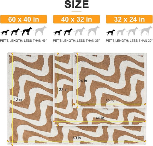 BEAUTYZOO Waterproof Dog Blankets for Medium Large Dogs Washable- Reversable Dog Blanket for Furniture, Sofa, Couch, Crate, Car- Soft Sherpa Dog Throw Plush Pet Bed Blanket Cat Puppy, 40"x60" Brown