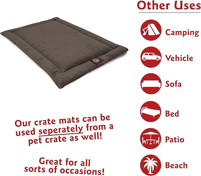 Majestic Pet Orthopedic Memory Foam Dog Crate Mat - Plush Pet Bed Pad for Crates & Kennels | USA Crafted | 30"x21" Villa Storm