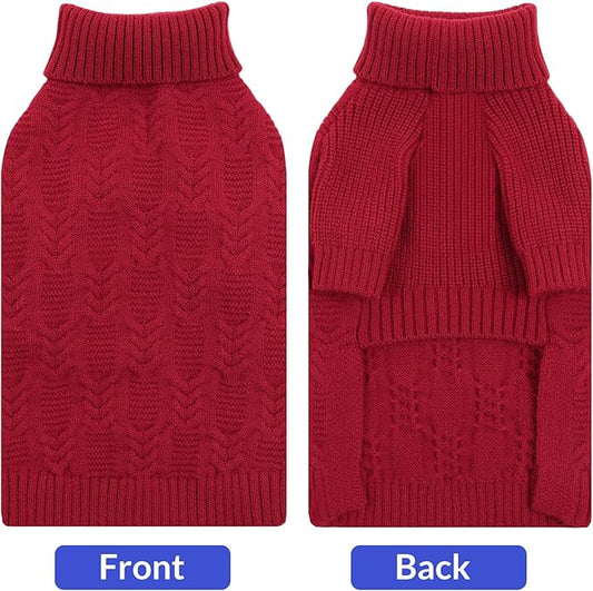 ASENKU XXXL Dog Sweaters for Large Dog Girls Boys, Pullover Turtleneck Knitted Big DoggieSweatershirt for Female Male, Doberman Great Dane Sweater for Extra-Large Breed Dogs, Red 3XL