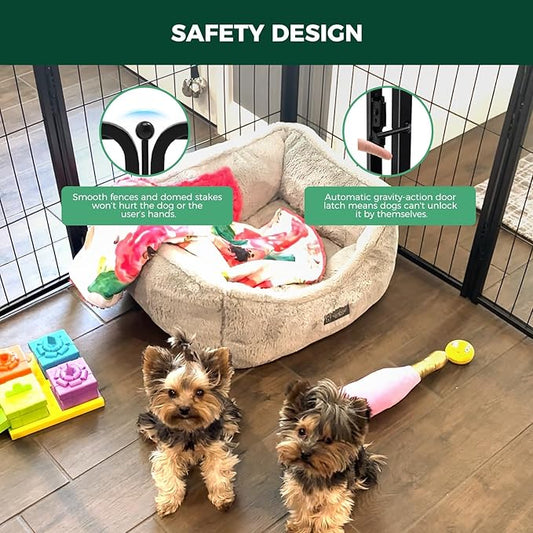 FXW Dog Gate Extra Wide Designed for Indoor Use, Adjustable Width Up to 165-inch Wide (45" H 6 Wire Panels for Large Dogs), Black