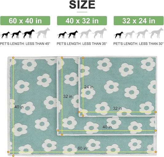 BEAUTYZOO Waterproof Dog Blankets for Medium Large Dogs Washable- Reversable Dog Blanket for Furniture, Sofa, Couch, Crate, Car- Soft Sherpa Dog Throw Plush Pet Bed Blanket Cat Puppy, 40"x60" Blue