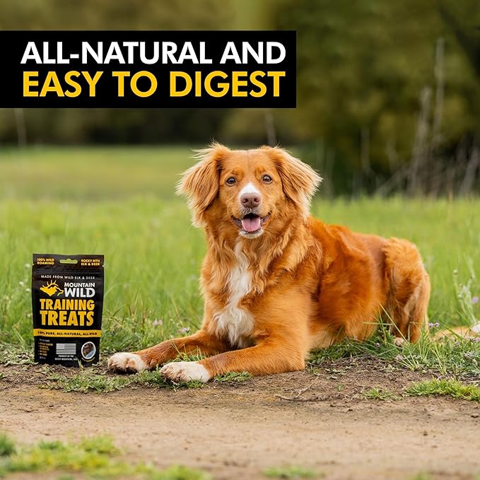 Training Treats for Dogs & Puppies – Elk & Venison Protein Puppy & Dog Treat – High Value, All-Natural, No Fillers, Grain-Free, No Artificial Preservatives – 4oz, 1 Bag