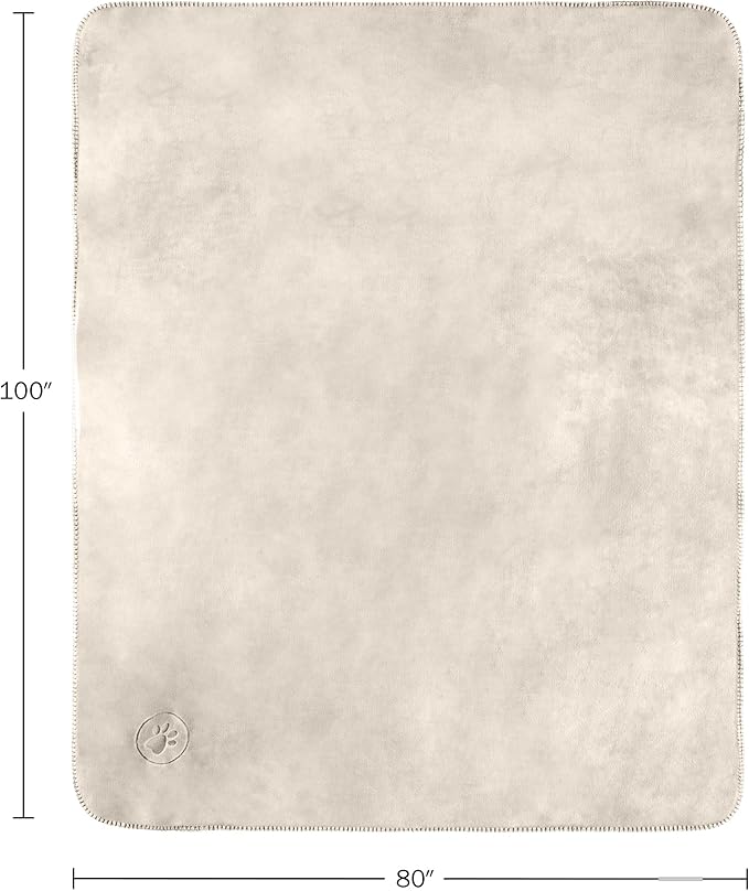 PETMAKER Dog Blanket - 80x100in Reversible Sherpa Blanket - Throw Blankets for Bed, Couch, Crate or Car - Machine Washable Puppy Essentials (Cream)