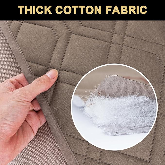 PrinceDeco Waterproof Couch Cover for Dogs Washable Dog Blanket for Bed Couch Sofa Outdoor Bed Cover with Non-Slip Back(32x82 Inch,Taupe)