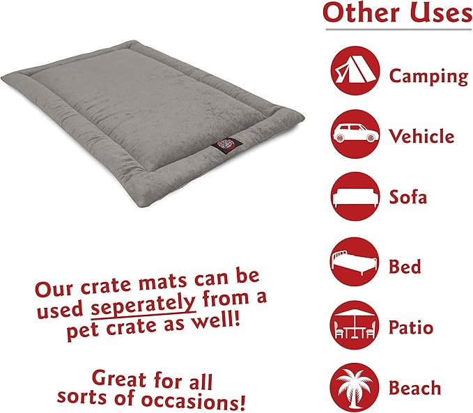 Majestic Pet Dog Crate Mat - Machine Washable Soft Plush Pet Bed Pad for Crates & Kennels USA Crafted 30"x21" Villa Vintage