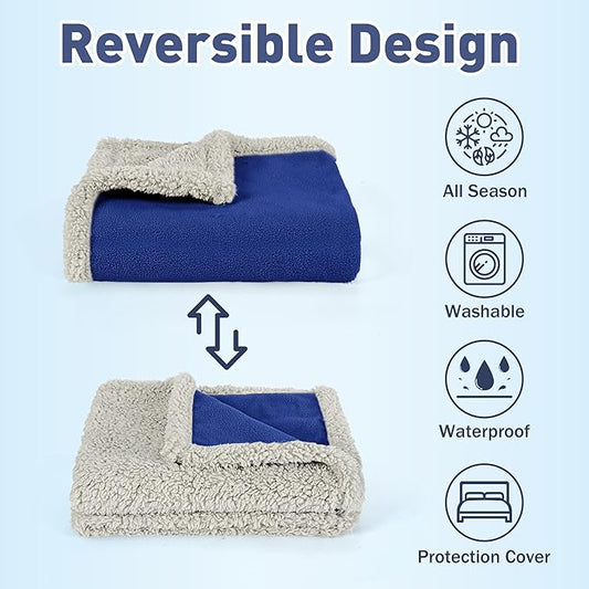 Kritter Planet Waterproof Dog Blanket, Reversible Water Proof Pet Blanket for Couch, Bed & Sofa, Washable Couch Covers for Large Dogs - Protects Furniture from Fur, Dirt, and Accidents