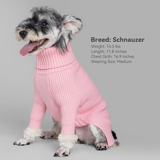 cyeollo 4XL Dog Sweater,Knitwear Turtleneck Soft Knitwear Pullover Sweaters Warm for Giant Breed Dog Clothes for Large Female Dogs,Pink XXXXL