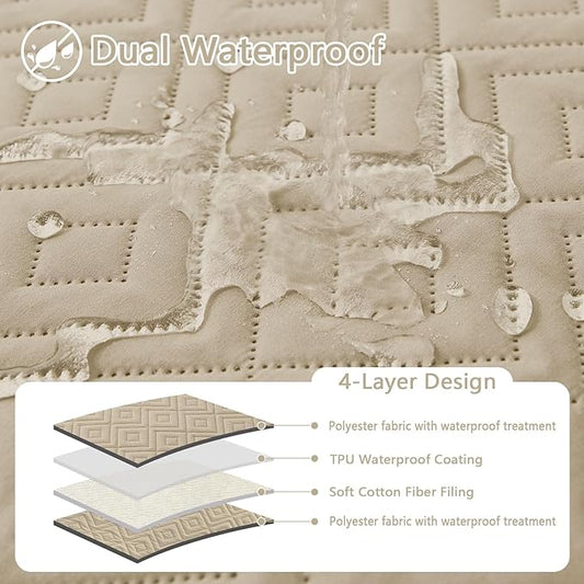 hyha Waterproof Dog Blanket, Soft Dog Bed Cover Pet Blankets, Waterproof Sofa Couch Cover for Dogs Washable, Reversible Pet Couch Covers for Sofa Furniture (30x70 Inch, Taupe/Taupe)