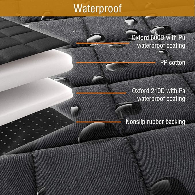 Active Pets Dog Car Seat Cover for Back Seat, Waterproof Pet Protection Hammock, SUV Truck Car Backseat Protector with Safety Features, Blue