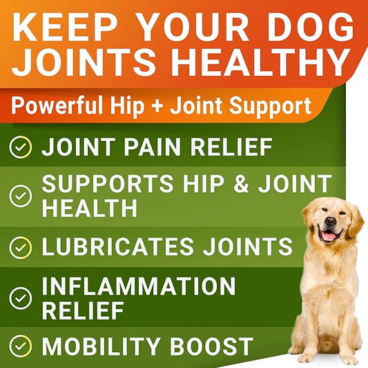 STRELLALAB Glucosamine for Dogs - Hip & Joint Supplement for Dogs w/Omega-3 Fish Oil - Chondroitin MSM - Advanced Mobility Chews - Joint Pain Relief - Hip & Joint Care - Made in USA (180Ct)