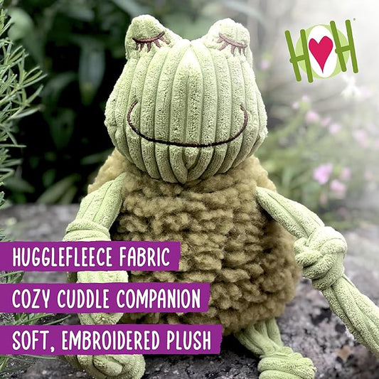 HuggleHounds Knottie Plush Dog Toy - Dog Stuffed Animal Toy, Puppy Toys, Squeaky Dog Toy for Small, Medium & Large Dogs, Soft Fleece, Durable Plush to Keep Them Busy - Penelope Pig, Large