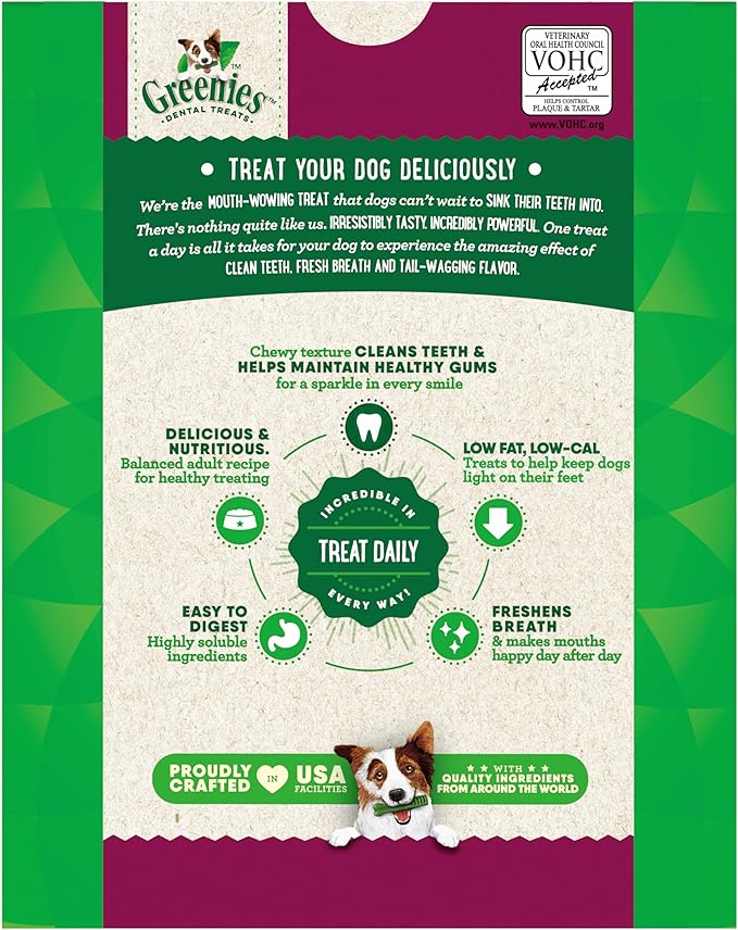 Greenies Veterinarian-Recommended Weight Management Adult Natural Dental Dog Treats Regular Size, 27 oz. Pack, 27 Count