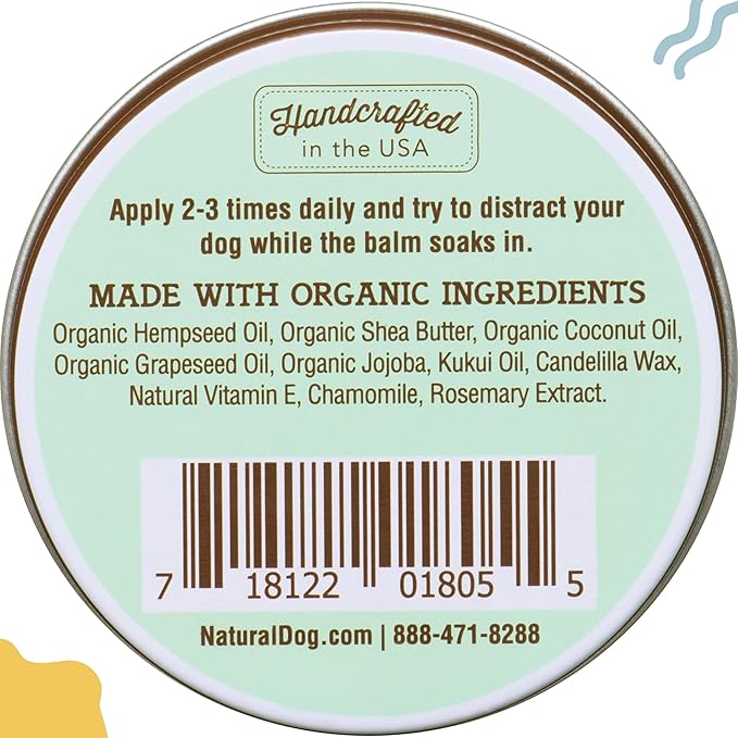 Natural Dog Company Snout Soother Balm Tin 1 oz – All Natural Dog Nose Balm for Dry, Cracked Noses – Organic Moisturizing & Soothing Balm – Lick-Safe Nose Care, Made in USA