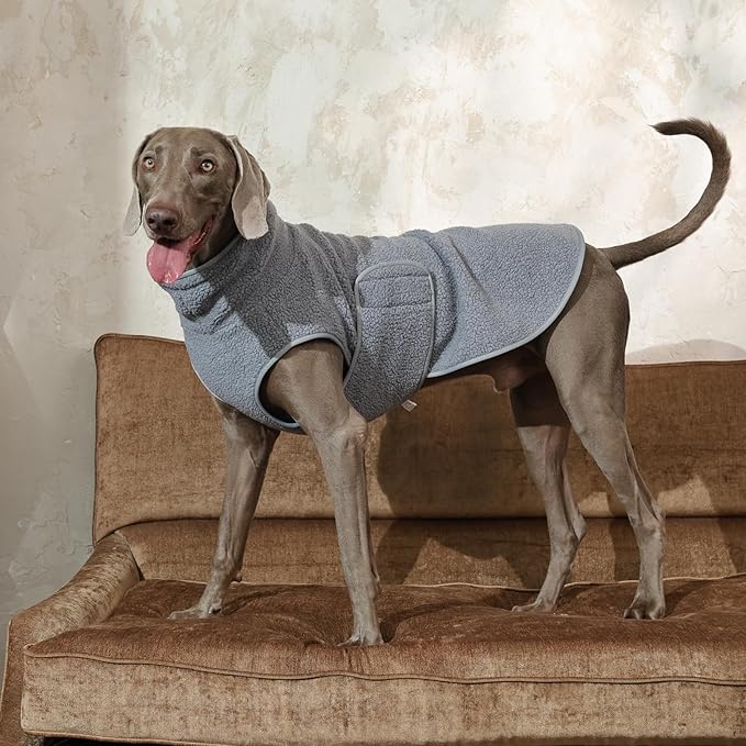 ROZKITCH Dog Coats and Sweaters in X Large, Double-Sided Plush Sweatshirt, Adjustable Vest with Wide Hook and Loop Bluegreen XL