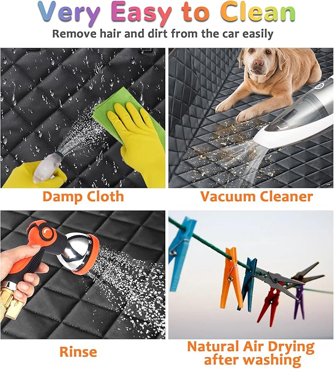 URPOWER Dog Car Seat Cover for Pets 100% Waterproof Hammock 600D Heavy Duty Scratch Proof Nonslip Durable Soft Back Seat Covers for Cars Trucks and SUVs