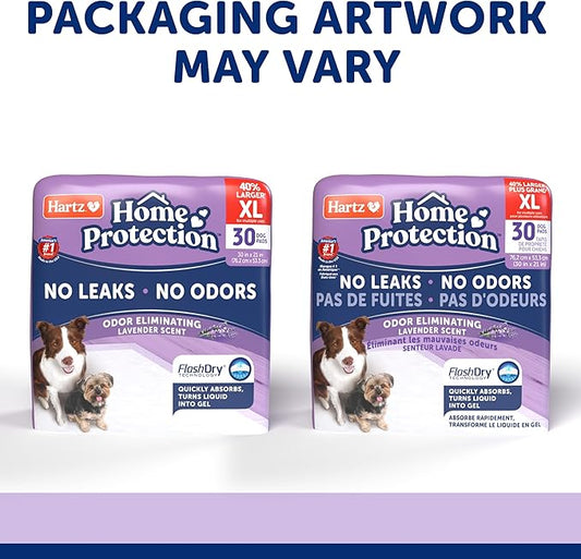 Hartz Home Protection Lavender Scented Dog Pads, XL 60 Count, Super Absorbent & Won't Leak, Odor Eliminating