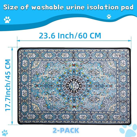 Washable Dog Pee Pads - 2 Pack. Reusable, Non-Slip. Pet Training Pad, Suitable for Puppy Playpens, Crates, Whelping Boxes, and Toilet Training(23.6"x17.7")