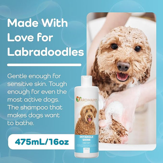 Sensitive Care -Tangle-Free-Silky Shine Softening and detangling Shampoo, Delicate Coat Clean & Odor Control Shampoo – Advanced Shine Formula for Dogs (Doodle & Poodle, 16 Fluid Ounces)