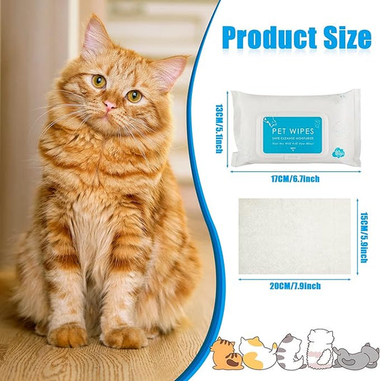 Treela 10 Packs of 800 Dog Wipes Pet Wipes Cat Grooming Supplies for Paws, Butt, Ear, Skin, Eye, Body Cleaning Bath Stain Odor Remover, Home or Travel Use(Unscented)