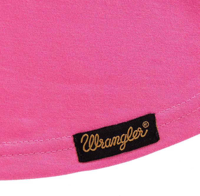 Wrangler Pink Dog T-Shirt Medium – Western Cowboy Rope Buckle Logo Dog Tshirt for Medium Dogs, Soft Comfortable Tee