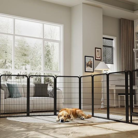 Yaheetech Dog Playpen Outdoor, 40 inch 4 Panels Dog Pen Indoor Heavy Duty Puppy Exercise Pen Metal Pet Fence for RV Camping/Yard/Garden